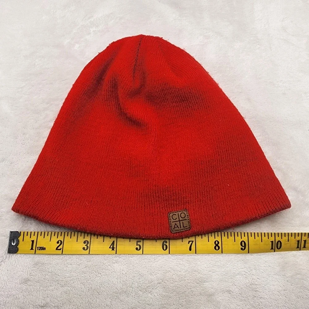 VINTAGE Coal Hat Beanie One Size Red‎ Knit Cuffed Slouch Fit Skate Skater Mens